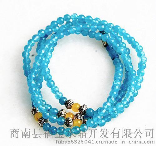 福宝天然海蓝宝长款手链