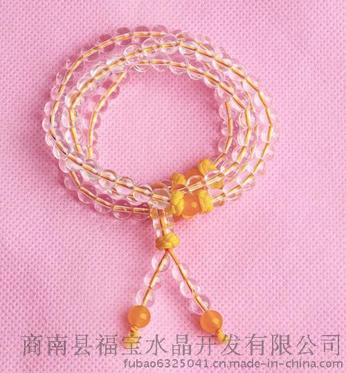 福宝天然白水晶佛珠手链